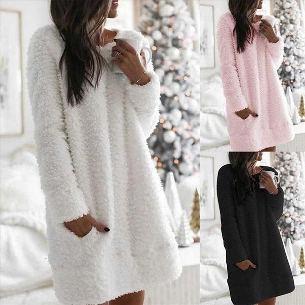 women fashion winter sweater round neck cotton-blend casual plush dresses kobieta sukienka damesjurk 2020#s drop shipping, Black;gray
women fashion winter sweater round neck cotton-blend casual plush dresses kobieta sukienka damesjurk 2020#s drop shipping, Black;gray
