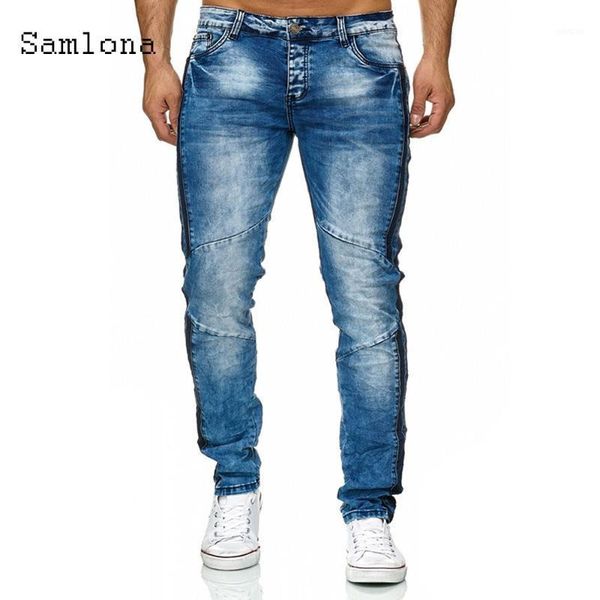 samlona men jeans denim pants spring autumn slimming bottoms pant male patchwork denim jeans pencil trousers mens clothing 20211, Blue
samlona men jeans denim pants spring autumn slimming bottoms pant male patchwork denim jeans pencil trousers mens clothing 20211, Blue