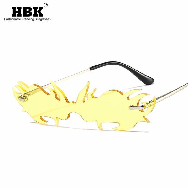HBK Luxury Fashion Fire One Piece Sunglasses Women Men Rimless Funny Metal Vintage Party Eyewear UV400, White;black
HBK Luxury Fashion Fire One Piece Sunglasses Women Men Rimless Funny Metal Vintage Party Eyewear UV400, White;black