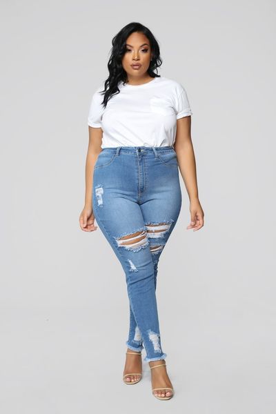 2020 new oversize fashion pierced jeans women's pants, Blue
2020 new oversize fashion pierced jeans women's pants, Blue