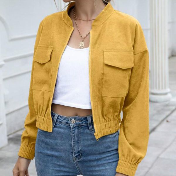 women's spring autumn high waist punk jacket streetwear casual zipper pockets long sleeve o-neck coat, Black;brown
women's spring autumn high waist punk jacket streetwear casual zipper pockets long sleeve o-neck coat, Black;brown