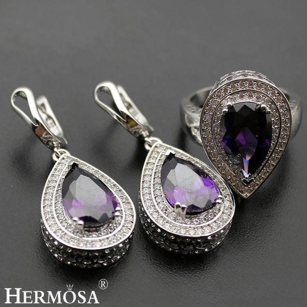 shinyamethyst hermosa silver color jewelry sets waterdrop earrings & ring size 8# perfect women anniversary party gift
shinyamethyst hermosa silver color jewelry sets waterdrop earrings & ring size 8# perfect women anniversary party gift