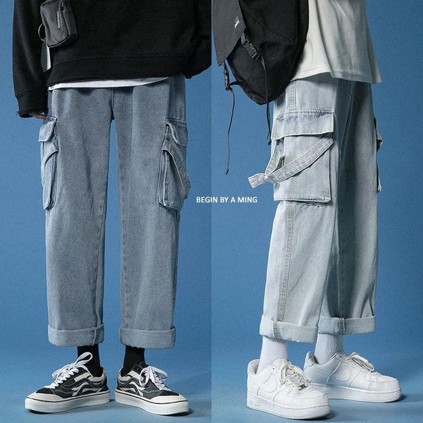 multi-pocket jeans men's fashion retro casual straight jeans men streetwear wild loose hip-hop korean denim trousers mens -2xl, Blue
multi-pocket jeans men's fashion retro casual straight jeans men streetwear wild loose hip-hop korean denim trousers mens -2xl, Blue