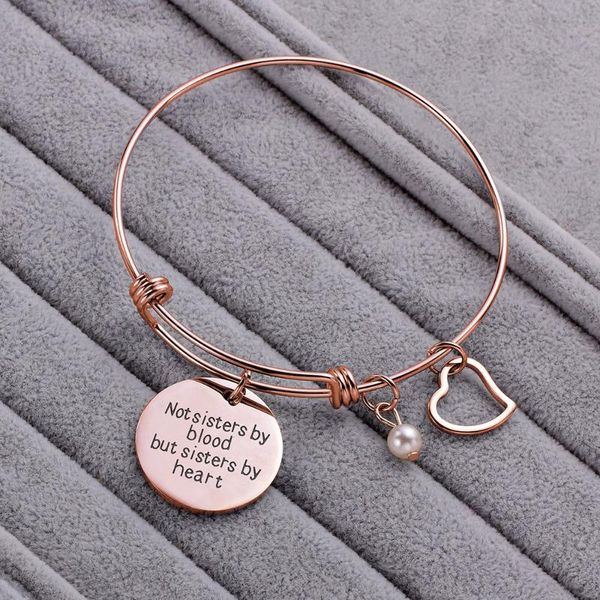bff friend bracelet gift rose gold friendship bracelet heart charm engraved not sister by blood but sister by heart, Golden;silver
bff friend bracelet gift rose gold friendship bracelet heart charm engraved not sister by blood but sister by heart, Golden;silver