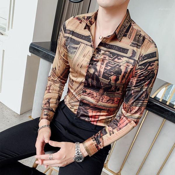 european and american trend four seasons men's shirt long-sleeved korean version slim printed british style male flower shirt1, White;black
european and american trend four seasons men's shirt long-sleeved korean version slim printed british style male flower shirt1, White;black