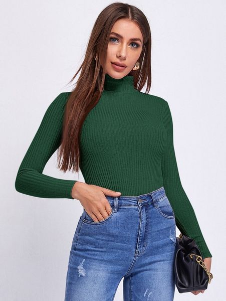 solid rib-knit tee f92f#, White