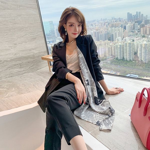 bsus9 2020 set scarf printed collar coat straight women's double-breasted suit pants suit scarf pants fashionable spring new kiq5n, Gray
bsus9 2020 set scarf printed collar coat straight women's double-breasted suit pants suit scarf pants fashionable spring new kiq5n, Gray