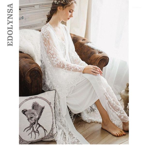 robe set two pieces spaghetti strap deep v neck white cotton sleepwear lace bathrobe set luxury nightgown long negligee t301, Black;red
robe set two pieces spaghetti strap deep v neck white cotton sleepwear lace bathrobe set luxury nightgown long negligee t301, Black;red