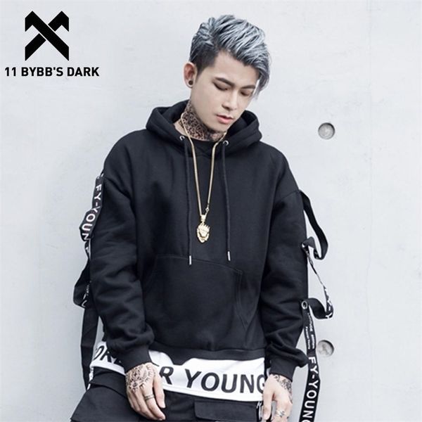 11 bybb's dark hip hop patchwork ribbon hoodie men harajuku streetwear pullover fashion casual oversized hooded sweatshirts 201020, Black
11 bybb's dark hip hop patchwork ribbon hoodie men harajuku streetwear pullover fashion casual oversized hooded sweatshirts 201020, Black