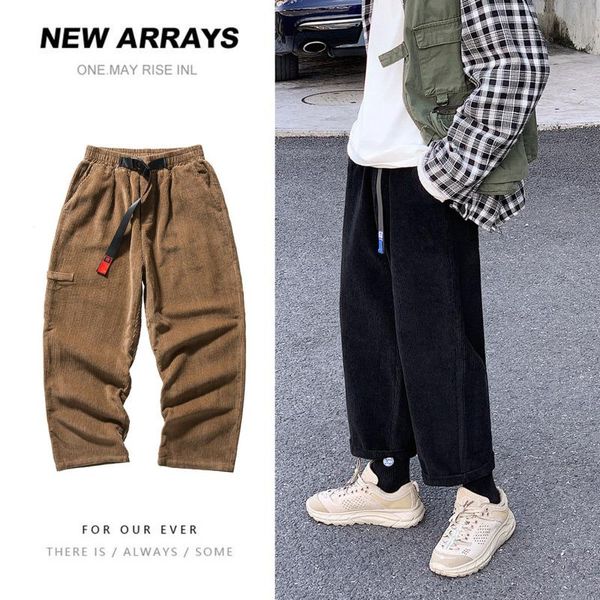 autumn belt corduroy pants men's fashion retro cotton casual wide-leg pants men streetwear loose hip-hop straight trousers mens, Black
autumn belt corduroy pants men's fashion retro cotton casual wide-leg pants men streetwear loose hip-hop straight trousers mens, Black