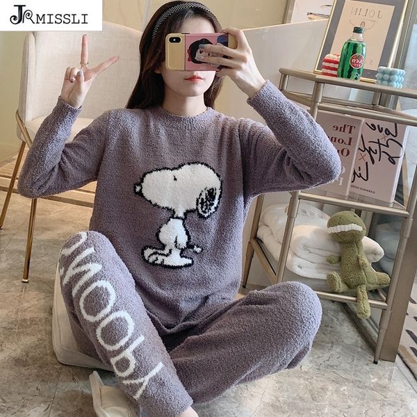 jrmissli winter warm flannel pajamas sets for women pyjamas sets thick coral velvet sleepwear pijamas suit female homewear mujer 201113, Black;red
jrmissli winter warm flannel pajamas sets for women pyjamas sets thick coral velvet sleepwear pijamas suit female homewear mujer 201113, Black;red