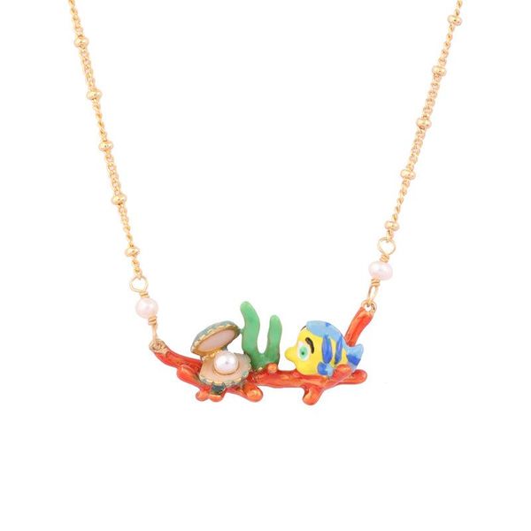 chains marine life series hand-painted enamel cute fish pearl necklace clavicle chain female, Silver
chains marine life series hand-painted enamel cute fish pearl necklace clavicle chain female, Silver