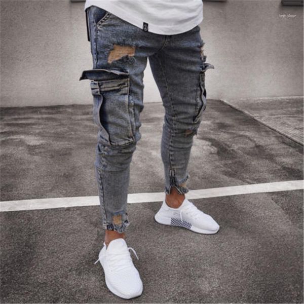 2020 new fashion men jeans casual pants frayed slim fit long denim pants hole jeans1, Black
2020 new fashion men jeans casual pants frayed slim fit long denim pants hole jeans1, Black