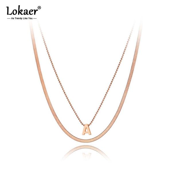 chokers lokaer trendy stainless steel letter a charm pendant necklaces bohemia double layer snake chain choker necklace for women n20292, Golden;silver
chokers lokaer trendy stainless steel letter a charm pendant necklaces bohemia double layer snake chain choker necklace for women n20292, Golden;silver