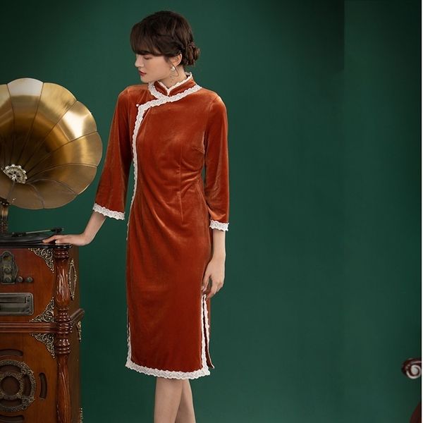 take the goods to discount shisanhang entity store chinese style women's clothing dress cheongsamcheongsam cheongsamart velvet cheongsa, Black;gray
take the goods to discount shisanhang entity store chinese style women's clothing dress cheongsamcheongsam cheongsamart velvet cheongsa, Black;gray
