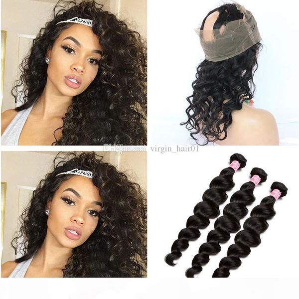 9a grade 360 lace frontal closure with bundles loose deep wave hair bundles with 360 lace frontal loose wave 360 full lace frontal, Black;brown
9a grade 360 lace frontal closure with bundles loose deep wave hair bundles with 360 lace frontal loose wave 360 full lace frontal, Black;brown