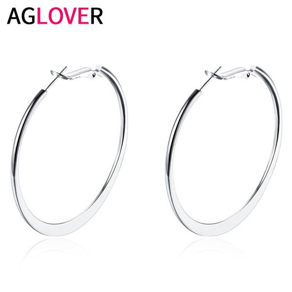 hoop & huggie aglover 53mm big earrings 925 sterling silver simple round for women fashion party wedding jewelry birthday gift, Golden;silver
hoop & huggie aglover 53mm big earrings 925 sterling silver simple round for women fashion party wedding jewelry birthday gift, Golden;silver