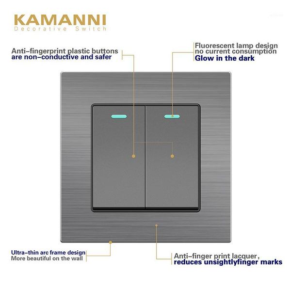 smart home control wall switch power light with indicator 1 gang 2way luxury push button switches aluminum alloy panel 220v1
smart home control wall switch power light with indicator 1 gang 2way luxury push button switches aluminum alloy panel 220v1