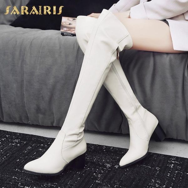 boots 2021 sarairis arrivals concise pointed toe over the knee high woman shoes metal decoration round heels zipper, Black
boots 2021 sarairis arrivals concise pointed toe over the knee high woman shoes metal decoration round heels zipper, Black