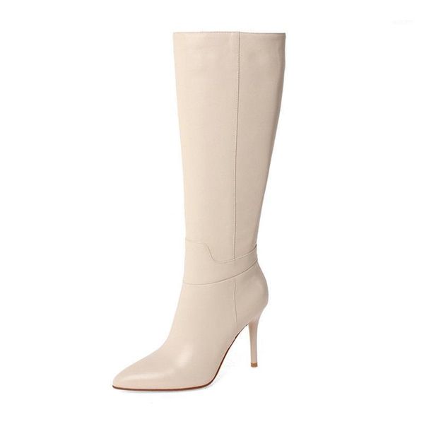 boots high heels knee genuine leather woman dress party poined toe beige black winter autumn ladies shoes1
boots high heels knee genuine leather woman dress party poined toe beige black winter autumn ladies shoes1