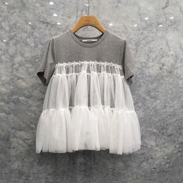 2020 summer new korean fashion baby casual women's net skirt stitching round neck shirtt-shirt shirt short sleeve t-shirt hpwtv hpwt, White
2020 summer new korean fashion baby casual women's net skirt stitching round neck shirtt-shirt shirt short sleeve t-shirt hpwtv hpwt, White