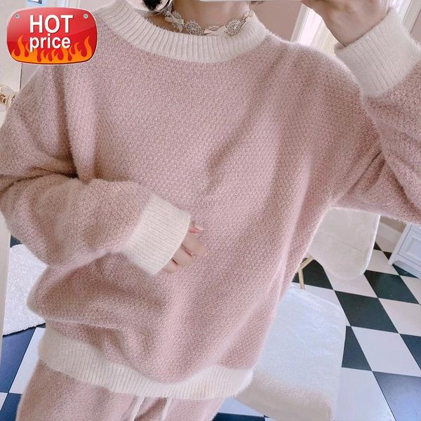 autumn winter white pink kawaii cute soft pajama set underwear women girls casual korean fashion knitting sleepwear two piece #xc3x, Black;white
autumn winter white pink kawaii cute soft pajama set underwear women girls casual korean fashion knitting sleepwear two piece #xc3x, Black;white