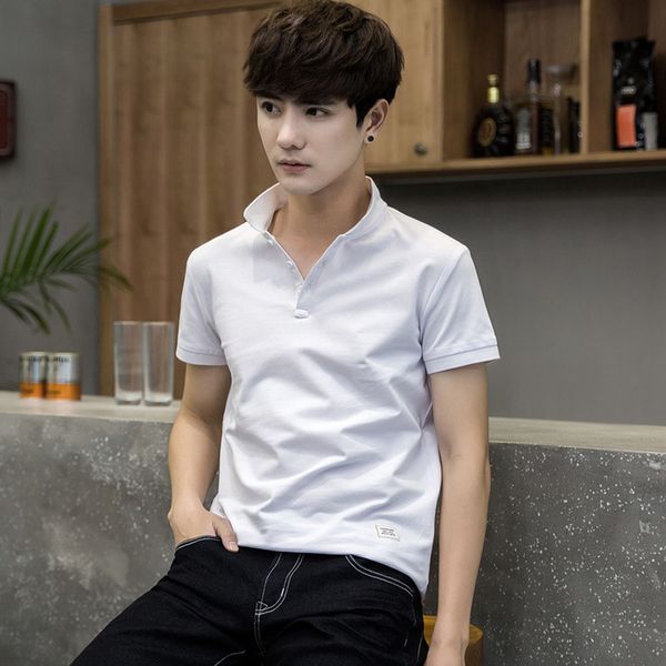 brand men's short sleeved for male style lapel pure color wear polo shirt kg-299, White;black
brand men's short sleeved for male style lapel pure color wear polo shirt kg-299, White;black