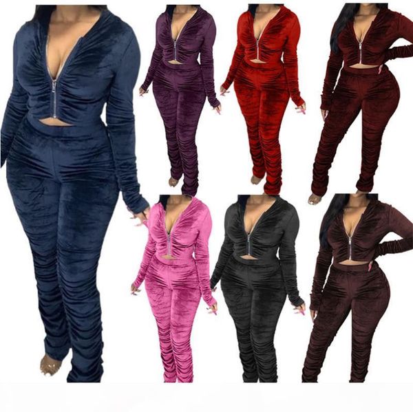 women clothing 2 piece set velvet pleated solid color zipper long sleeve hooded jacket trousers outfits ladies plus size casual suits, White
women clothing 2 piece set velvet pleated solid color zipper long sleeve hooded jacket trousers outfits ladies plus size casual suits, White