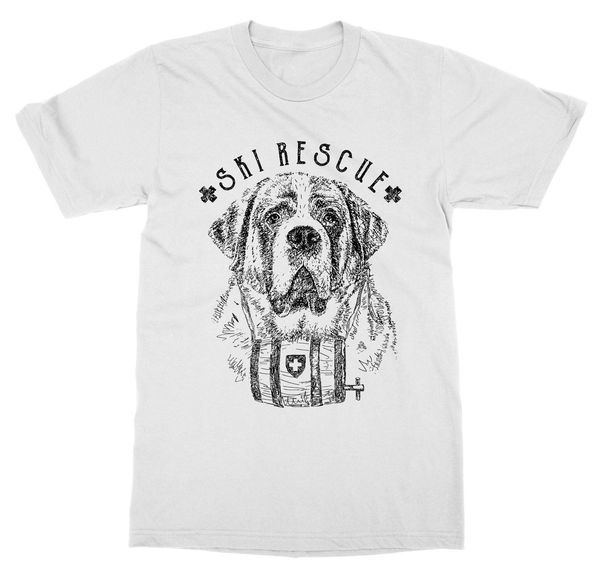 sport male selling t shirt skiner rescue t-shirt powder alpine snow cross country piste slope st bernard dog summer tee shirt