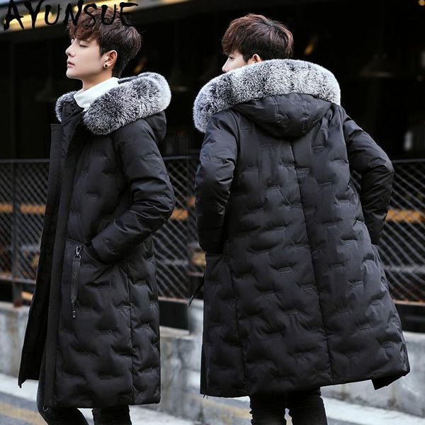 men's down & parkas ayunsue 2021 duck jacket men korean thick long coat winter jackets for fur collar mens clothing kurtka zimowa kj496, Black
men's down & parkas ayunsue 2021 duck jacket men korean thick long coat winter jackets for fur collar mens clothing kurtka zimowa kj496, Black