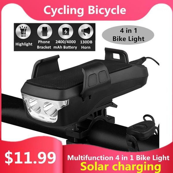 4 in 1 bicycle light solar/usb rechargeable led bike headlight horn phone holder power bank 2400mah/4000mah mtb front light1
4 in 1 bicycle light solar/usb rechargeable led bike headlight horn phone holder power bank 2400mah/4000mah mtb front light1