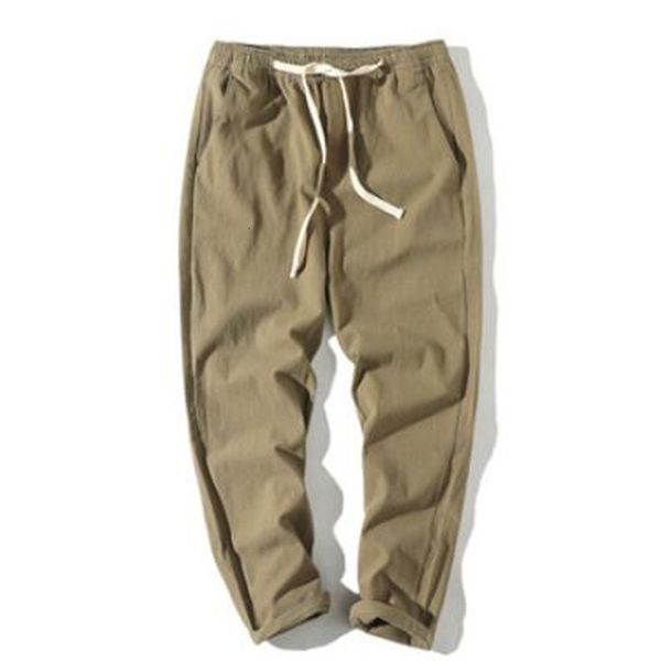 2021 new men's summer casual natural cotton trousers white linen elastic waist ankle-length man's pants o5lq, Black
2021 new men's summer casual natural cotton trousers white linen elastic waist ankle-length man's pants o5lq, Black