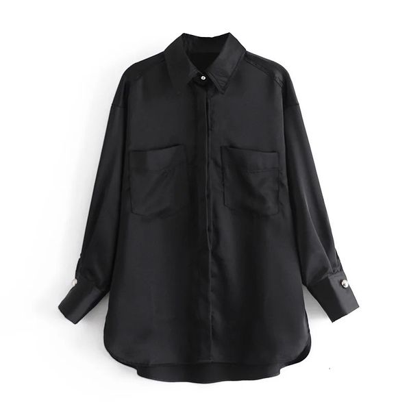 new spring 2021 black satin oversized women fashion pocket button up long sleeve shirt woman chic casual blouse 1n2y, White
new spring 2021 black satin oversized women fashion pocket button up long sleeve shirt woman chic casual blouse 1n2y, White