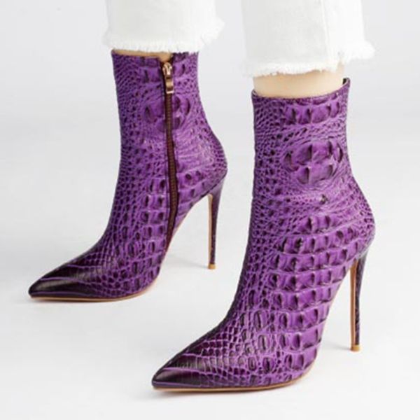 embossed women ankle boots pu leather stiletto heels botas mujer pointed toe short boots zipper ankle boots high heel shoes, Black
embossed women ankle boots pu leather stiletto heels botas mujer pointed toe short boots zipper ankle boots high heel shoes, Black