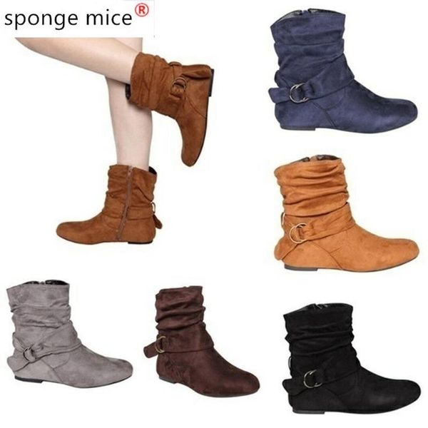 new winter women's boots fashion put-on square-heel mid-calf boots round-toe buckle mid-heel pu women's botas mujer, Black
new winter women's boots fashion put-on square-heel mid-calf boots round-toe buckle mid-heel pu women's botas mujer, Black