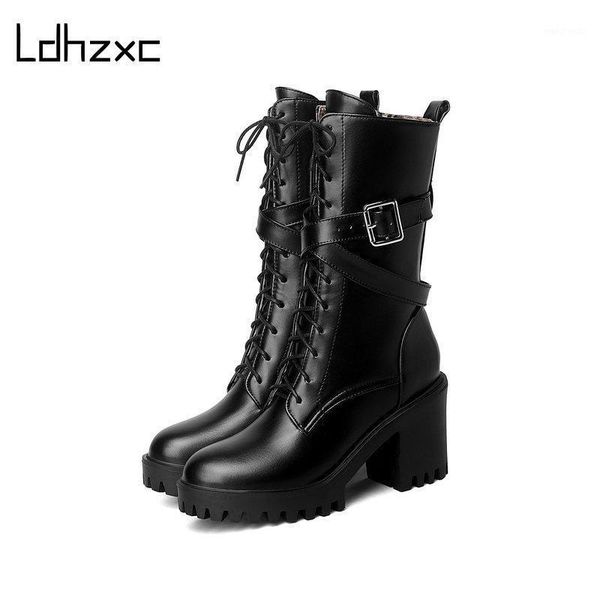 ldhzxc autumn lacing mid-calf high boots women fashion platform heel woman shoes winter pu leather large size 431, Black
ldhzxc autumn lacing mid-calf high boots women fashion platform heel woman shoes winter pu leather large size 431, Black