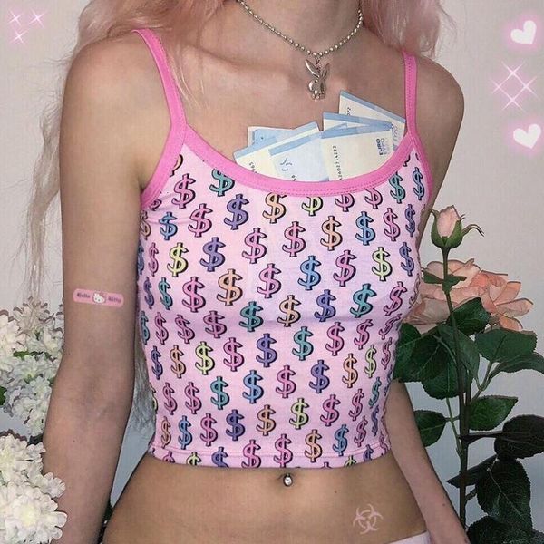 summer women dollar sign printed pink bustier bandeau lady sleeveless camis crop homewear, White
summer women dollar sign printed pink bustier bandeau lady sleeveless camis crop homewear, White