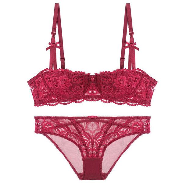 new arrivals embroidery lingerie set women lace bras c d cup plus size underwear set red transparent bra and panties sets, Red;black
new arrivals embroidery lingerie set women lace bras c d cup plus size underwear set red transparent bra and panties sets, Red;black