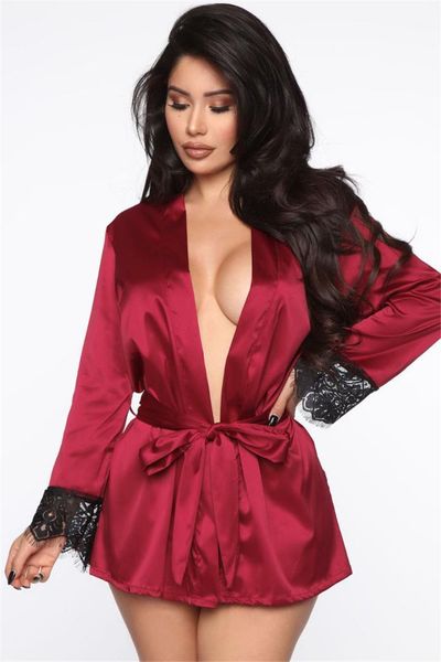 robes v neck hollow out bandage womens sleepwear fashion solid color ladies pajamas lace womens, Black;red
robes v neck hollow out bandage womens sleepwear fashion solid color ladies pajamas lace womens, Black;red