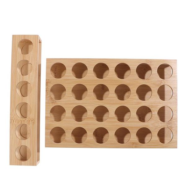 hooks & rails multi hole bamboo essential oil storage rack organizer display bottle 15ml 6/24 grids optional
hooks & rails multi hole bamboo essential oil storage rack organizer display bottle 15ml 6/24 grids optional