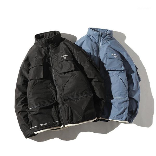 men's down & parkas winter japanese multi-pocket tooling cotton suit male loose collar padded coat casual jacket1, Black
men's down & parkas winter japanese multi-pocket tooling cotton suit male loose collar padded coat casual jacket1, Black