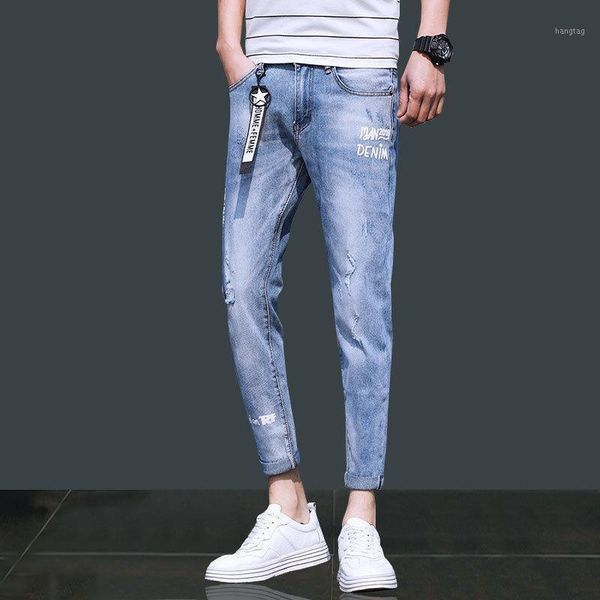 fashion 2020 ankle length jeans men's summer brand slim casual feet men's casual ripped hole pants korean trend thin jeans homme1, Blue
fashion 2020 ankle length jeans men's summer brand slim casual feet men's casual ripped hole pants korean trend thin jeans homme1, Blue