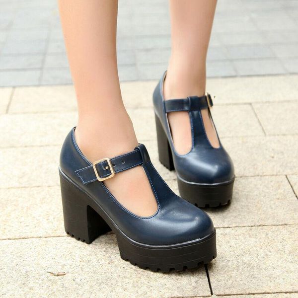 women high heels mary jane pumps t-strap buckle casual platform shoes plus size, Black
women high heels mary jane pumps t-strap buckle casual platform shoes plus size, Black