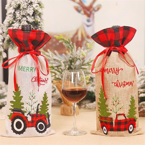 christmas wine cover with bow xmas red car trucker plaid linen bottle clothes red wine bottle cover bags christmas decoration cz110202, Black;white
christmas wine cover with bow xmas red car trucker plaid linen bottle clothes red wine bottle cover bags christmas decoration cz110202, Black;white
