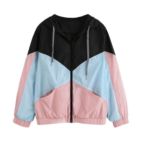 hoodies women long sleeve patchwork hooded zipper pockets casual sport coat kg-301, Black
hoodies women long sleeve patchwork hooded zipper pockets casual sport coat kg-301, Black