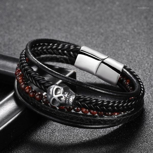 classic black new fashion 5 layers stainless steel skull bracelet men and women leather woven bracelet punk bangle jewelry1, Golden;silver
classic black new fashion 5 layers stainless steel skull bracelet men and women leather woven bracelet punk bangle jewelry1, Golden;silver
