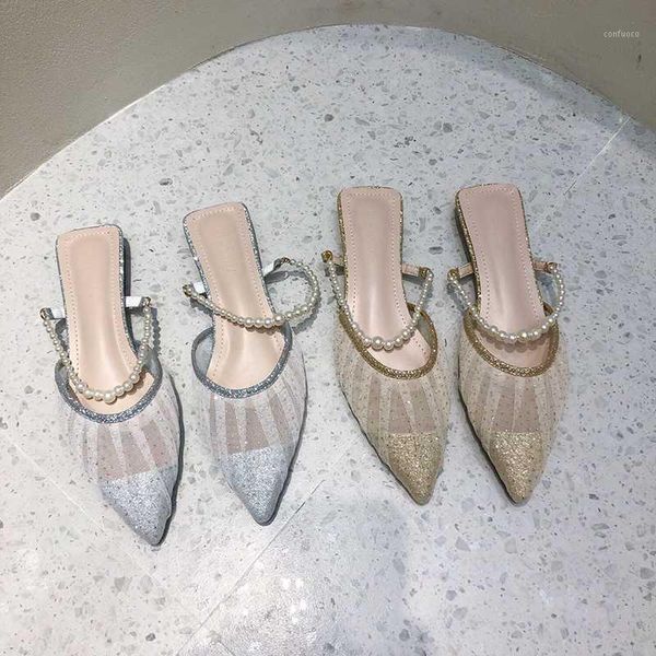 women slippers elegant mules shoes pointed toe pearl bead slip on flats air mesh slides fashion slippers gold/silver flip flops1, Black
women slippers elegant mules shoes pointed toe pearl bead slip on flats air mesh slides fashion slippers gold/silver flip flops1, Black