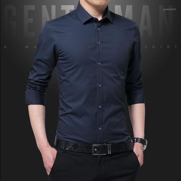 men's casual shirts ffxzsj long sleeve slim men dress shirt 2021 brand fashion designer solid male clothing fit business 5xl1, White;black
men's casual shirts ffxzsj long sleeve slim men dress shirt 2021 brand fashion designer solid male clothing fit business 5xl1, White;black