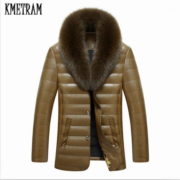 men's down & parkas kmetram winter leather 90% white duck jacket real fur collar men sheepskin parka pluma hombre hh1911, Black
men's down & parkas kmetram winter leather 90% white duck jacket real fur collar men sheepskin parka pluma hombre hh1911, Black