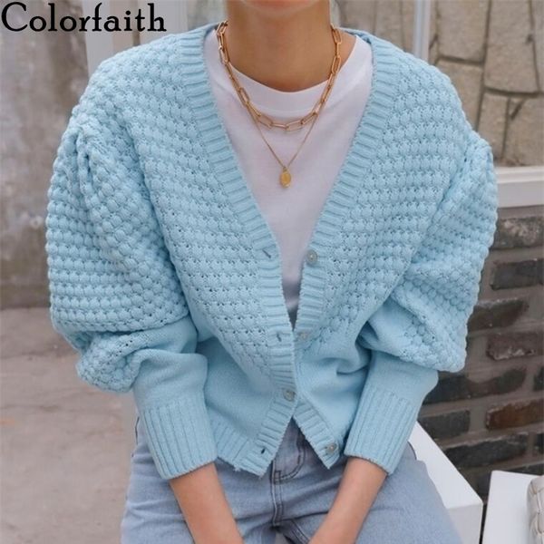colorfaith new women's sweaters autumn winter fashionable buttons puff sleeve short cropped cardigans knitwear swc8213 201030, White
colorfaith new women's sweaters autumn winter fashionable buttons puff sleeve short cropped cardigans knitwear swc8213 201030, White